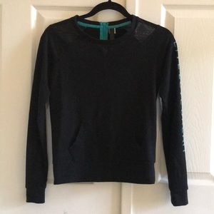 Aeropostale Black Quarter Zip Black Athletic Mesh Shirt